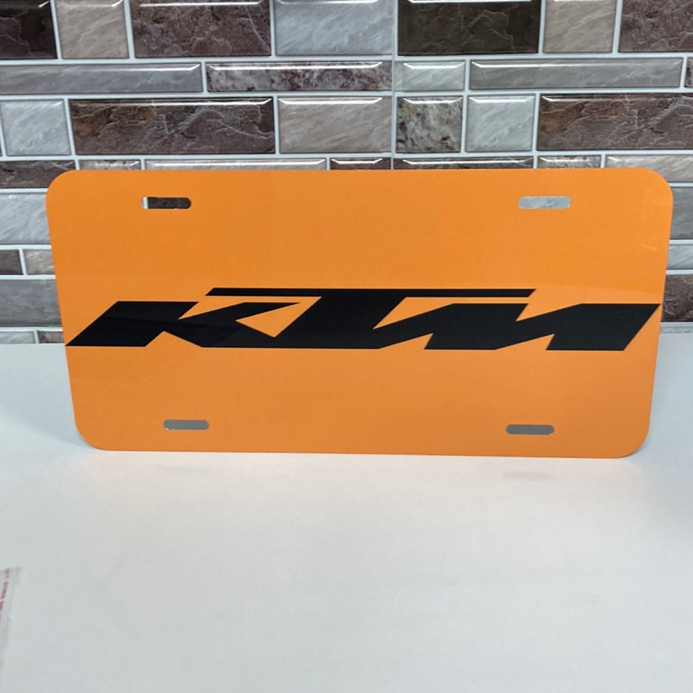 KTM Motorcycle Logo License Plate